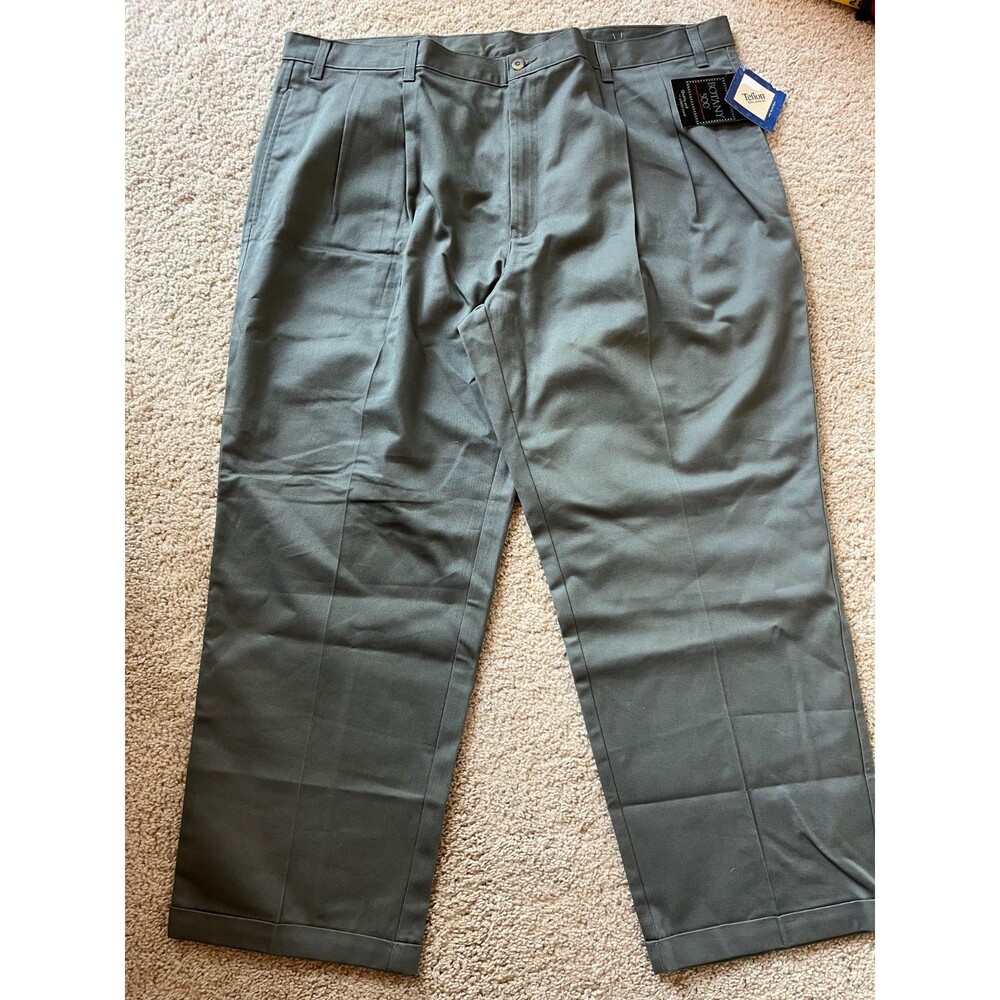 Botany 500 Tailored Trousers Pants Green  Slacks Size 42-S Flat Front New NWT